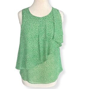 Anthropologie HD in Paris Green Printed Sleeveless Blouse